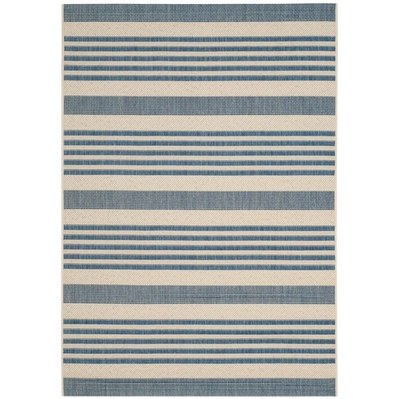Courtyard CY6062 Power Loomed Indoor/Outdoor Area Rug - Beige/Blue - 4'x5'7" - Safavieh.