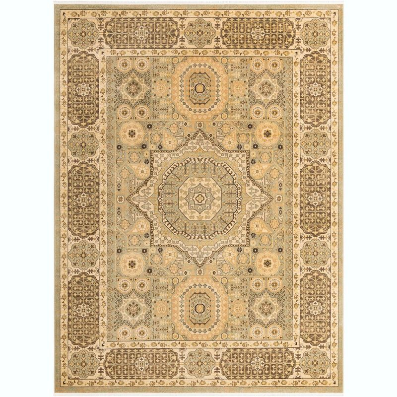 Unique Loom Palace Collection Area Rug - Amber (9'  x 12' Rectangle Light Green/Cream)