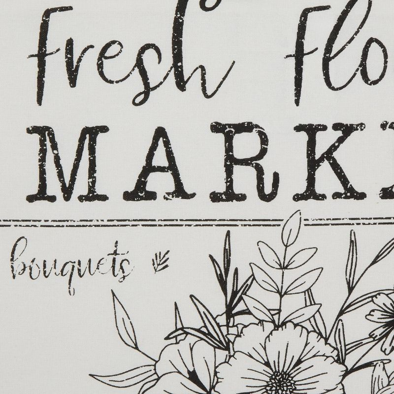 4pk 18"x18" Pig and Flower Market Farmhouse Check and Printed Square Throw Pillow Covers White - Design Imports: Cotton, Hidden Zipper