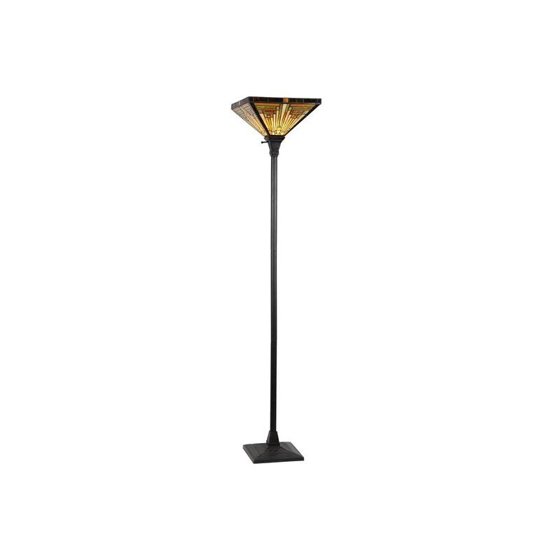 Chloe Lighting Innes Tiffany-Style 1 Light Mission Torchiere Floor Lamp 14" Shade