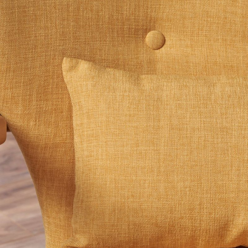 Christopher Knight Home Benny Mid Century Modern Fabric Rocking Chair Muted Yellow: Upholstered Indoor Rocker, Plywood Frame
