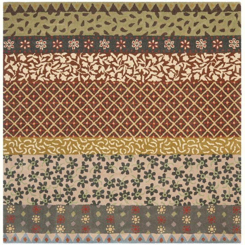 Bella BEL351 Hand Tufted Area Rug - Ivory/Multi - 6'x6' - Safavieh.