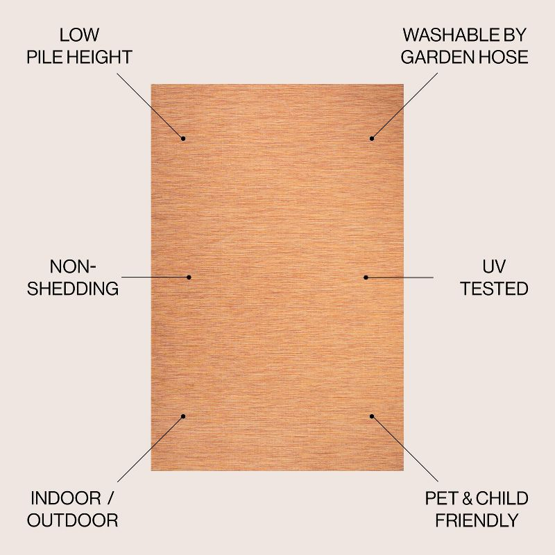 8'x10' Ethan Modern Flatweave Solid  Area Rug, Orange - JONATHAN Y