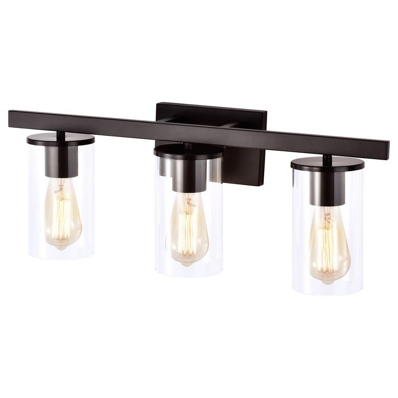 C Cattleya 3 Light Bathroom Vanity Light Oil-rubbed Bronze with Glass Shade