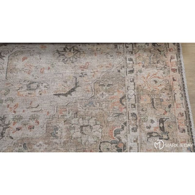 Mark & Day Goose Lake 6'7"x9' Rectangle Washable Woven Indoor Area Rugs Taupe: Stain-Resistant, Traditional, Indoor Use