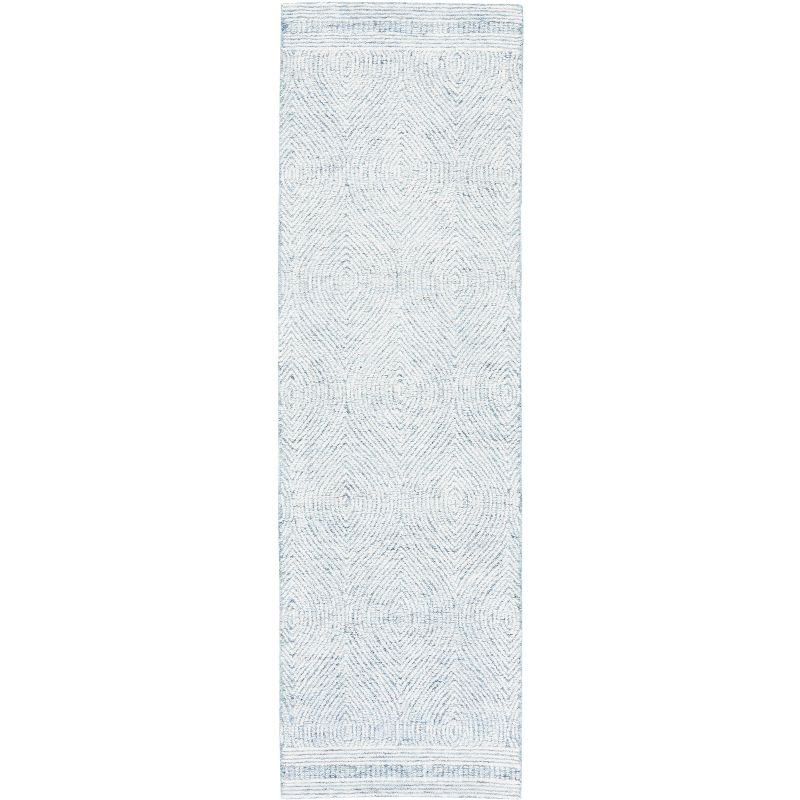 Abstract ABT340 Hand Tufted Indoor Runner Rug - Ivory/Blue - 2'3"x20' - Safavieh