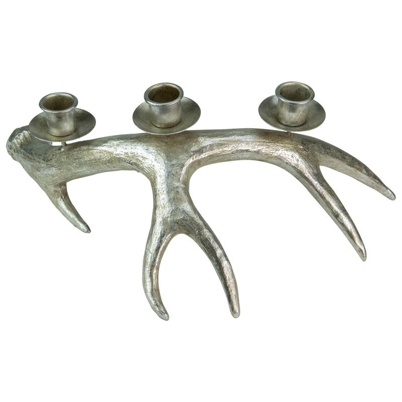 Northlight Deer Antler Christmas Taper Candle Holder - 12" - Champagne