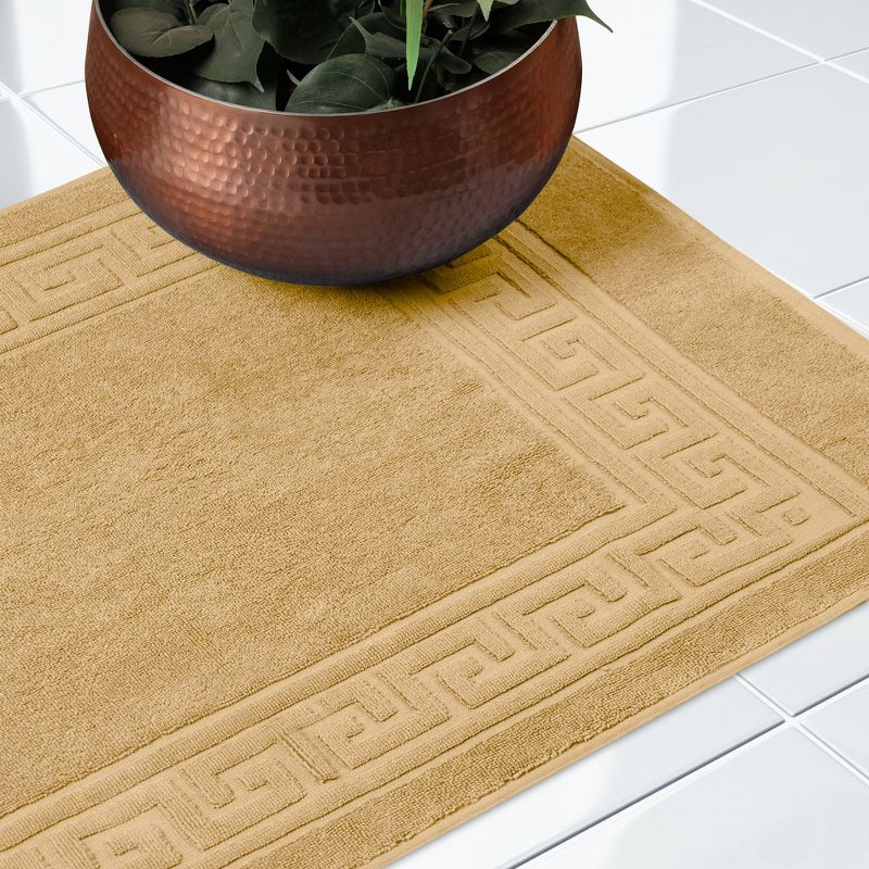 Modern Absorbent Bath Mat (Set of 2), 22" x 35", Toast - Blue Nile Mills