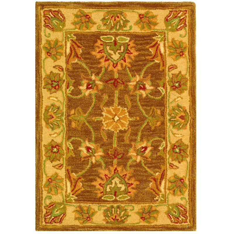 Heritage HG343 Handmade Accent Rug - 2'x3' - Brown/Ivory - Safavieh