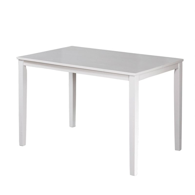 Buylateral 5pc Metropolitan Dining Set White: Rubberwood Frame, Padded Microfiber Seats, Non-Extension Table