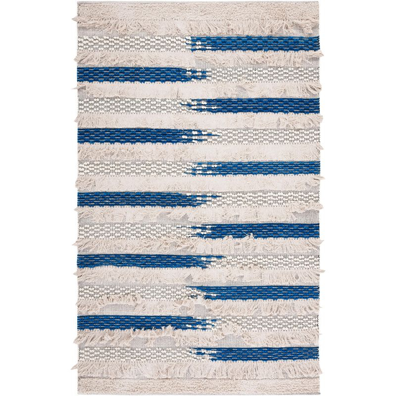 Natura NAT655 Hand Woven Indoor Area Rug - Beige/Navy - 9'x12' - Safavieh
