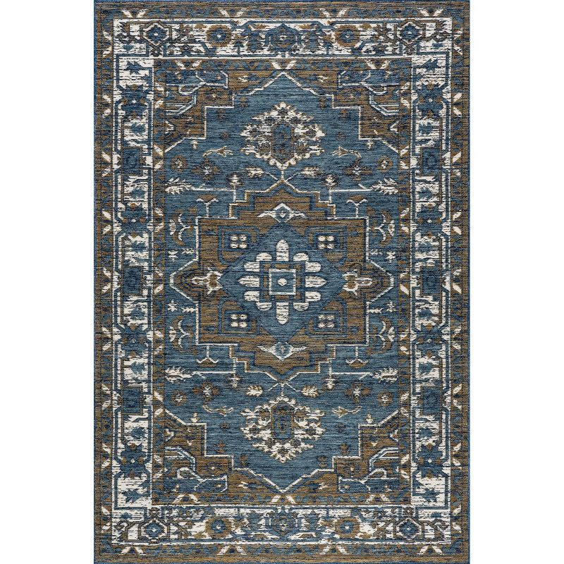 Nuloom Jamie Indoor/Outdoor Reversible Area Rug, 5' x 8', Cream & Blue
