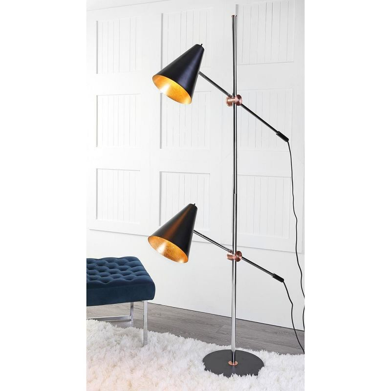 Reed Floor Lamp - LIT4518 - Chrome/Black - Safavieh