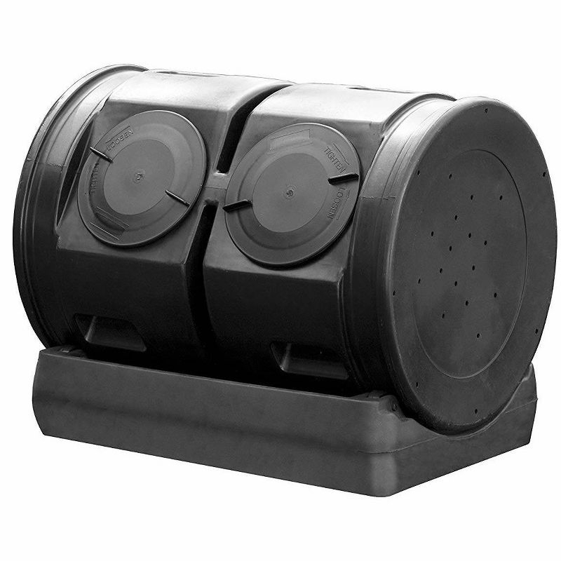 Good Ideas Compost Wizard 50 Gallons Plastic Outdoor Tumbler Composter with Latching Lid