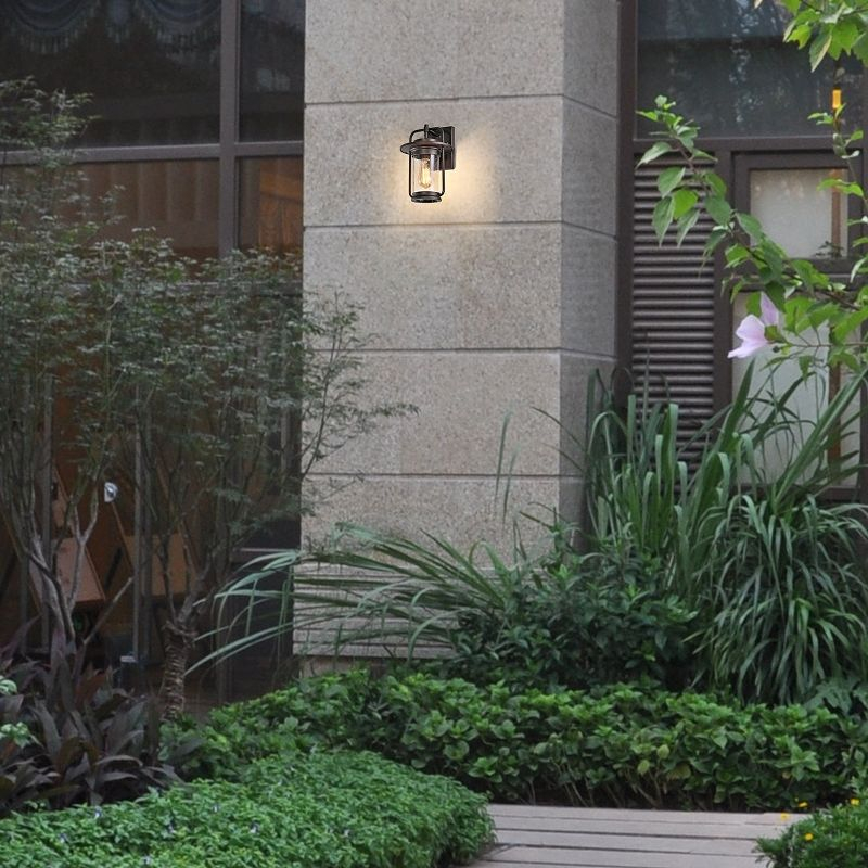 Chloe Lighting Jeffrey Transitional 1 Light Rubbed Bronze Outdoor Wall Sconce 13" Height