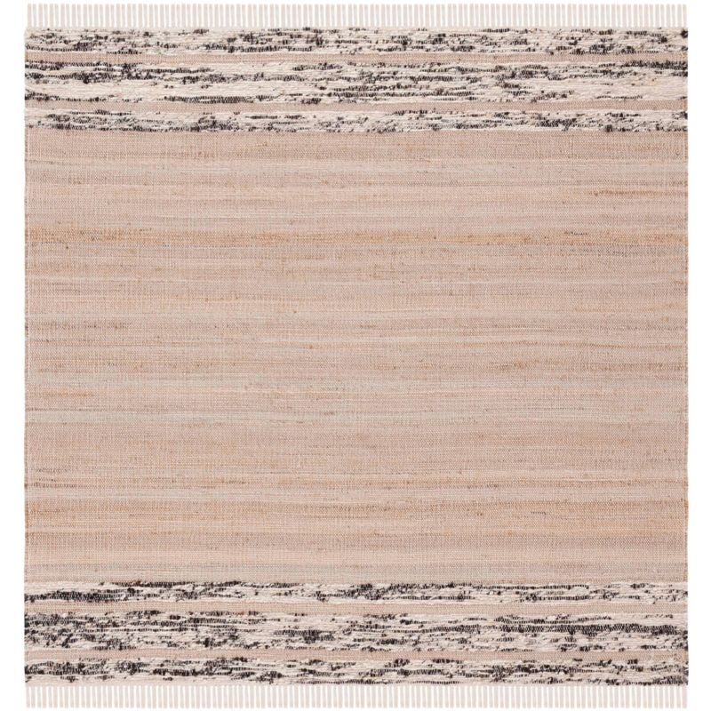 Natura NAT871 Hand Woven Area Rug - Natural/Black - 6'x6' - Safavieh.