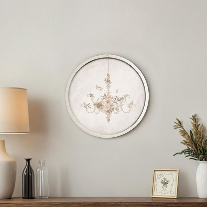 Creative Products Boho Chandelier 20 x 20 Round White Framed Print