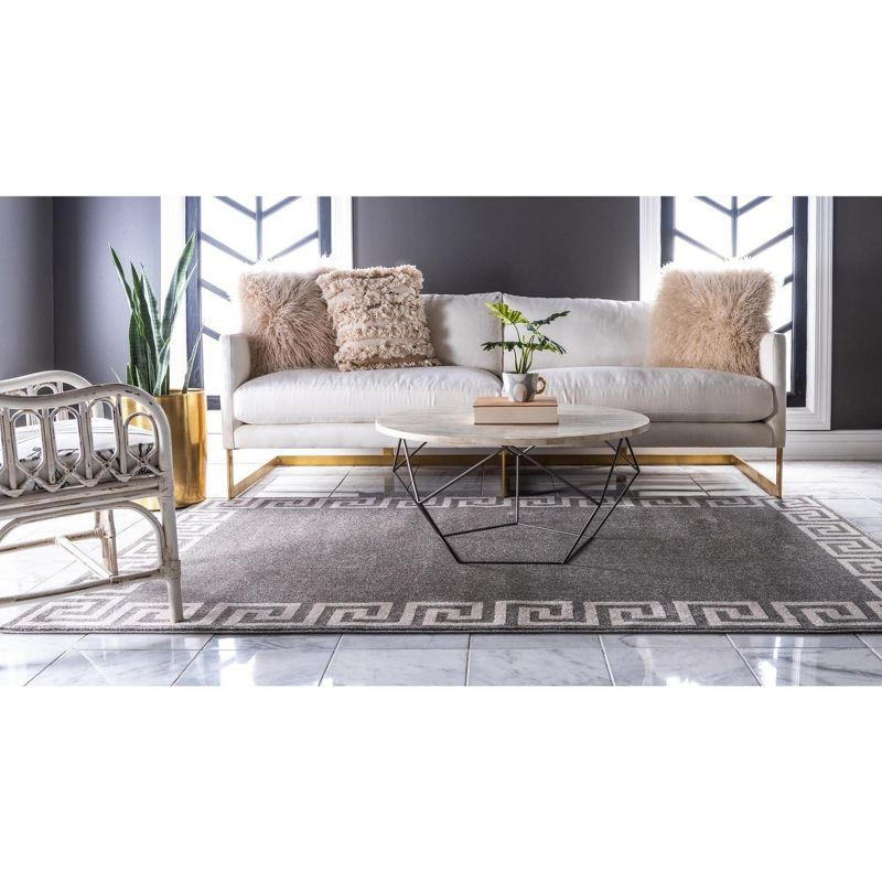 Unique Loom Athens Collection Area Rug - Modern (7' 1" x 10' Rectangle Gray/Beige)