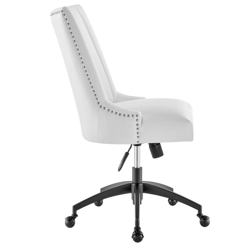 Modway EEI-4577-BLK-WHI Empower Channel Tufted Vegan Leather Office Chair, Black White