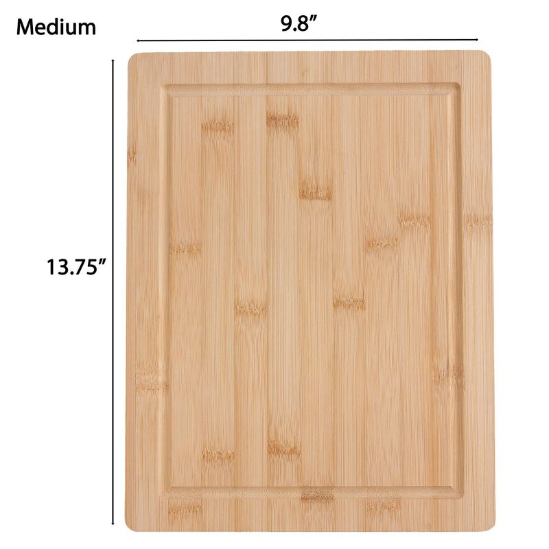 Dura Culina® Bamboo Cutting Boards, Natural, Bamboo Kitchen Chopping Board for Food Prep, Chopping, and Carving Meat, Fruits, and Vegetables - Medium