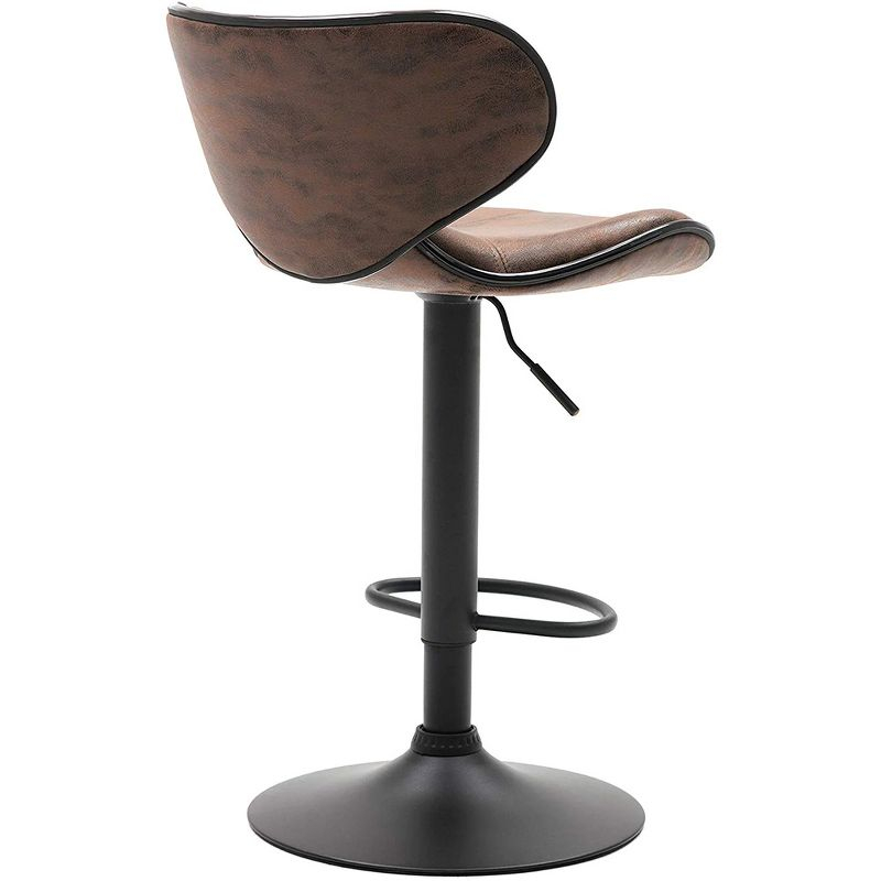 Modern Home Kappa Vintage Contemporary Adjustable Height Barstool - Brown - Single