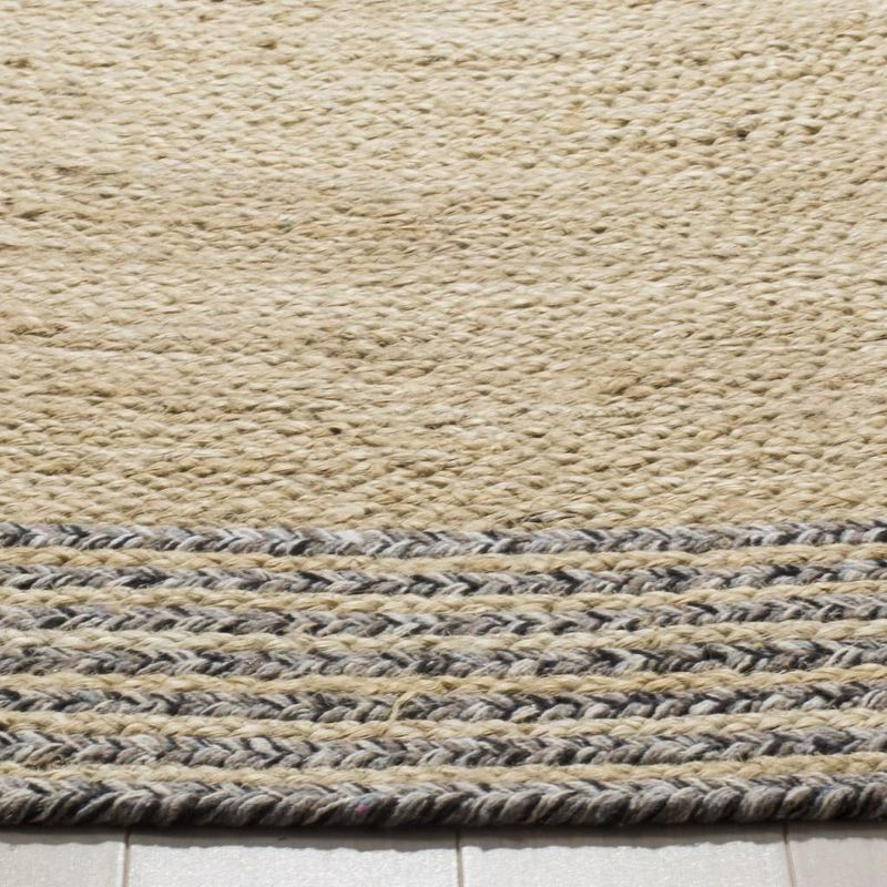 Cape Cod CAP204 Hand Woven Accent Rug - Ivory/Steel Grey - 3' Round - Safavieh.