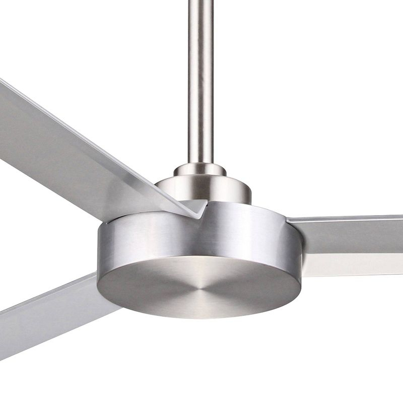 52" Minka Aire Modern 3 Blade Indoor Ceiling Fan Brushed Aluminum Silver for Living Room Kitchen Bedroom Family Dining House Home