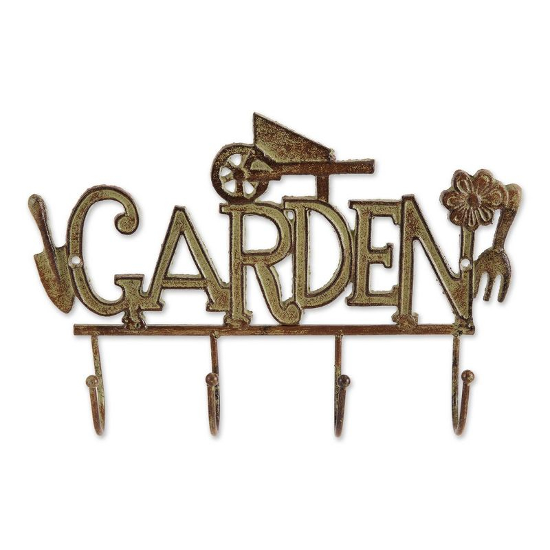 2.13" Indoor/Outdoor Garden Wall Hook Cast Iron Plant Stand Brown - Zingz & Thingz: Rectangle Novelty Planter Holders, No Assembly Required