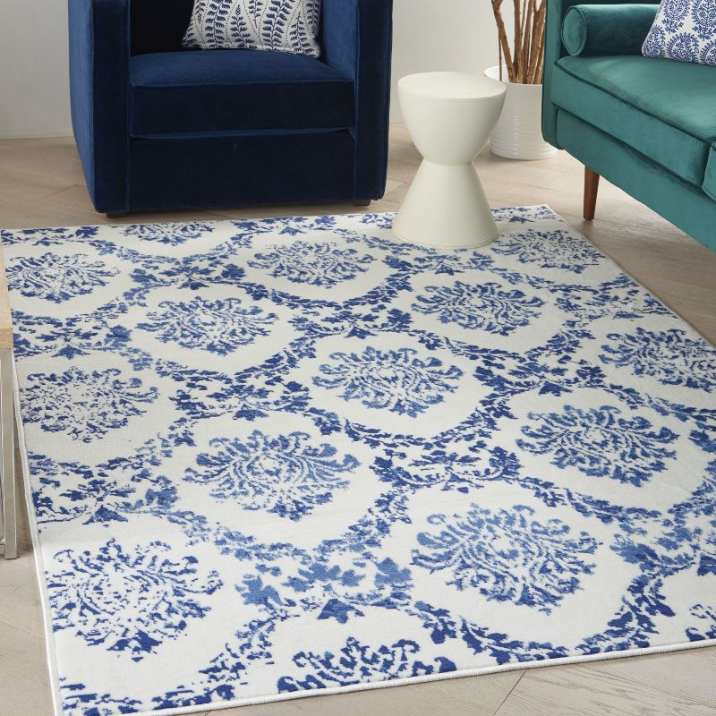 Nourison Whimsicle WHS01 Indoor only Area Rug - Ivory Navy 4' x 6'