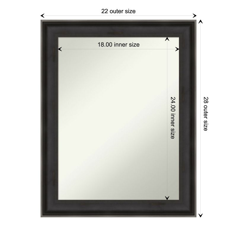 Amanti Art Allure Charcoal Non-Beveled Wood Wall Mirror 28.5 x 22.5 in.
