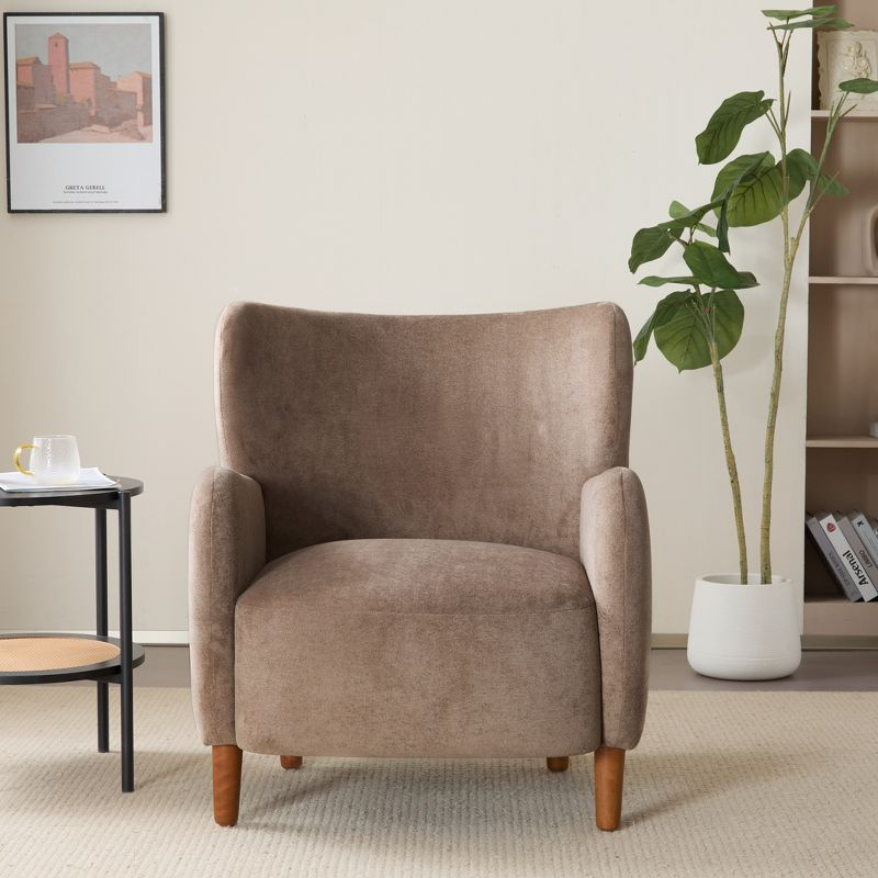 Christopher Knight Home Raven Indoor Wingback Velvet Upholstered Accent Chairs, Camel