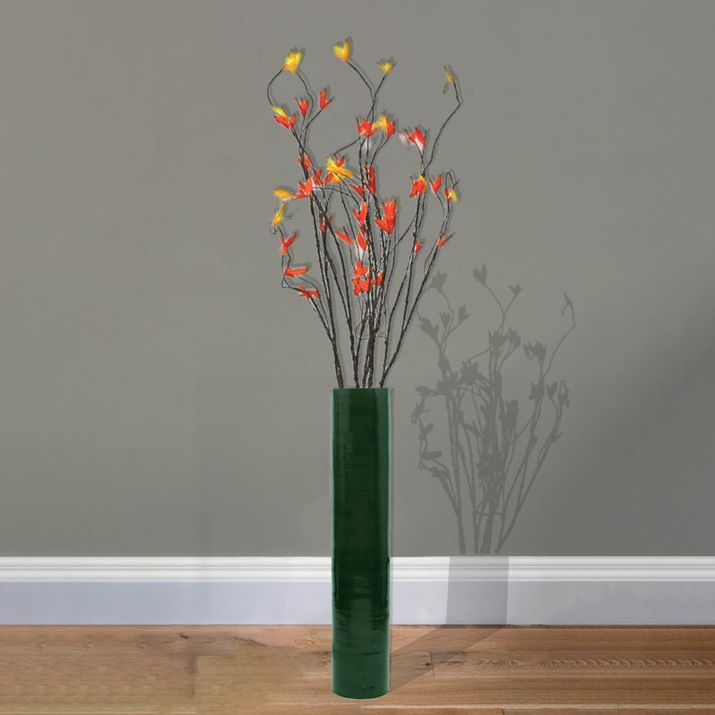 Uniquewise 30-inch-tall Decorative Contemporary Bamboo Display Floor Vase - Cylinder Shape - Stylish Home Decor Accent - Green - Modern Tall Vase