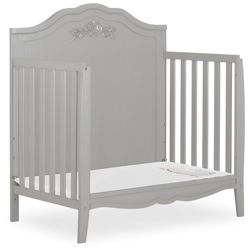 Sweetpea Baby Rose 4-in-1 Convertible Mini Crib, Platinum