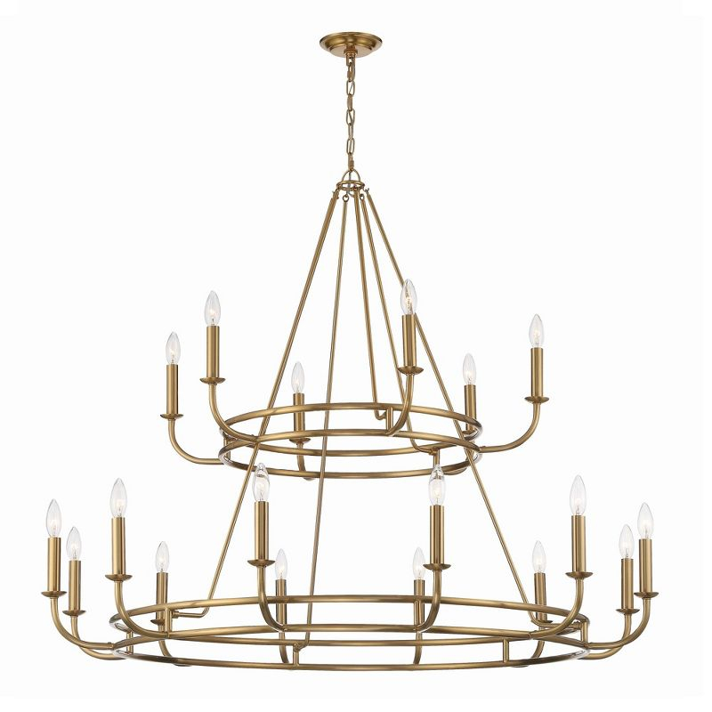 Crystorama Lighting Bailey 18 - Light Chandelier in  Aged Brass