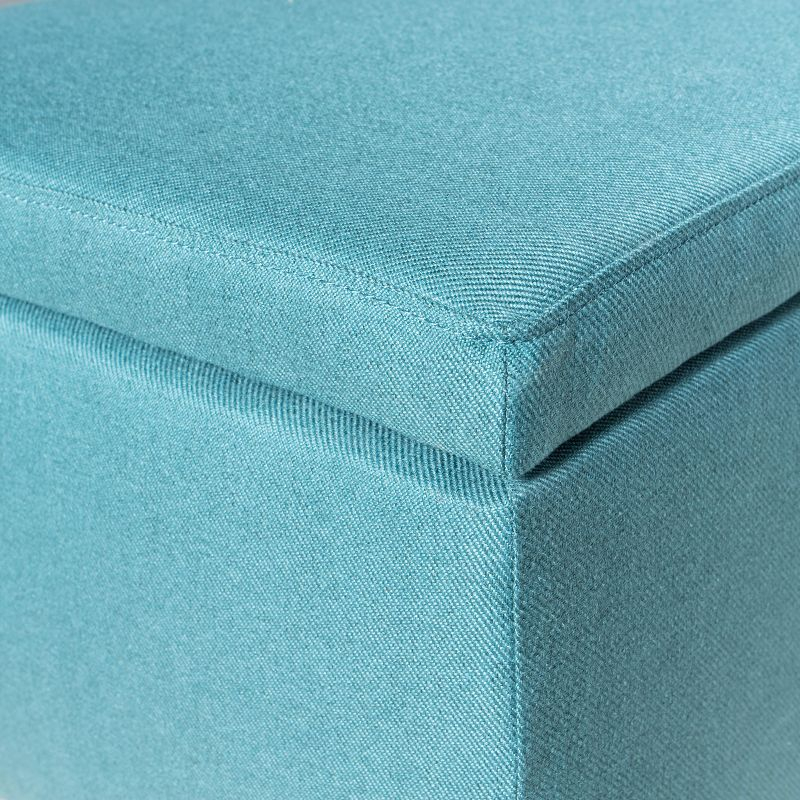 Cleo Storage Ottoman - Dark Teal - Christopher Knight Home: Upholstered Rectangle with Lid