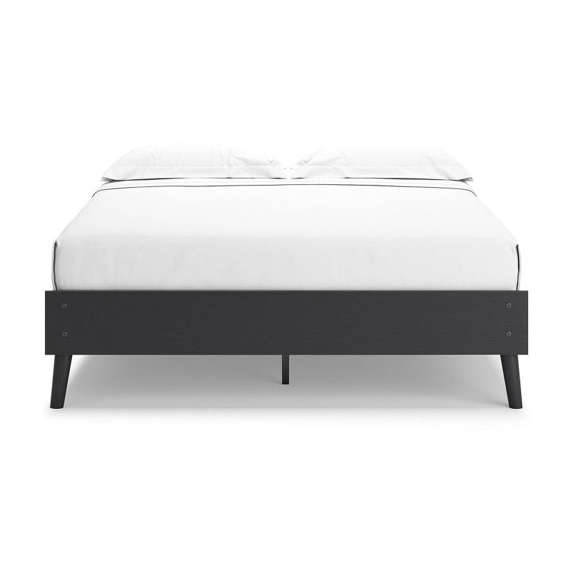 Queen Charlang Platform Bed Black/Gray - Signature Design by Ashley: Matte Finish, No Box Spring Needed