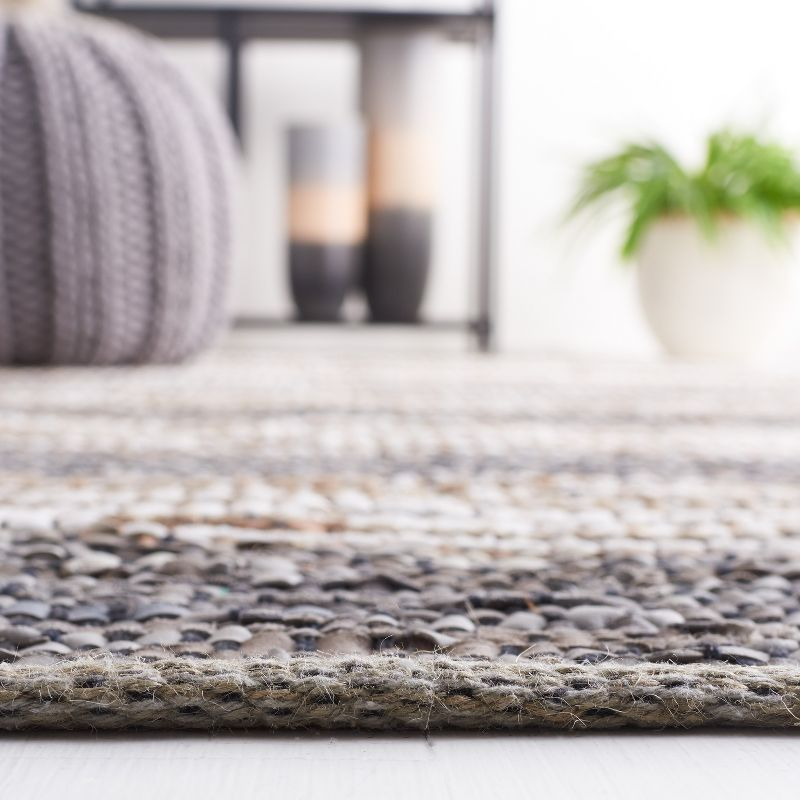 Vintage Leather VTL204 Hand Woven Area Rug - Grey/Natural - 5'x8' - Safavieh.