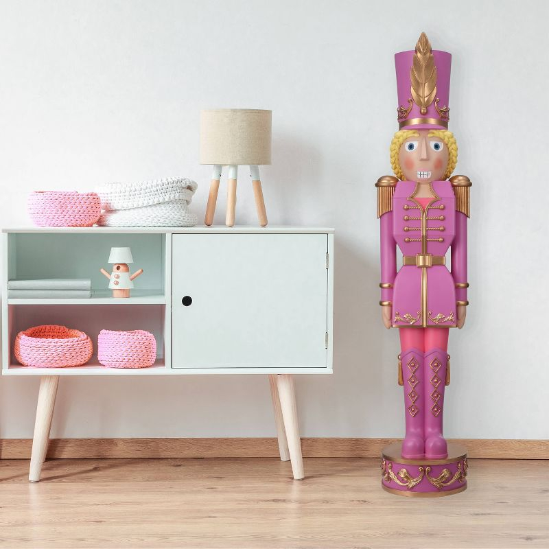 Haute Decor 48" Christmas Female Nutcracker Purple/Gold - Solid Resin Construction