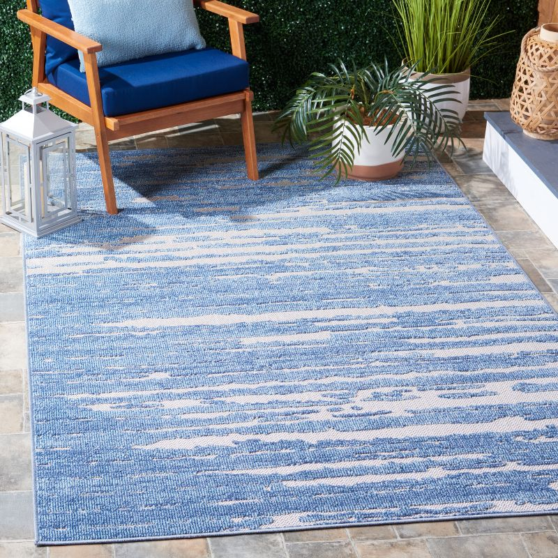 Cabana CBN506 Power Loomed Indoor/Outdoor Area Rug - Blue/Beige - 5'3"x7'6" - Safavieh.