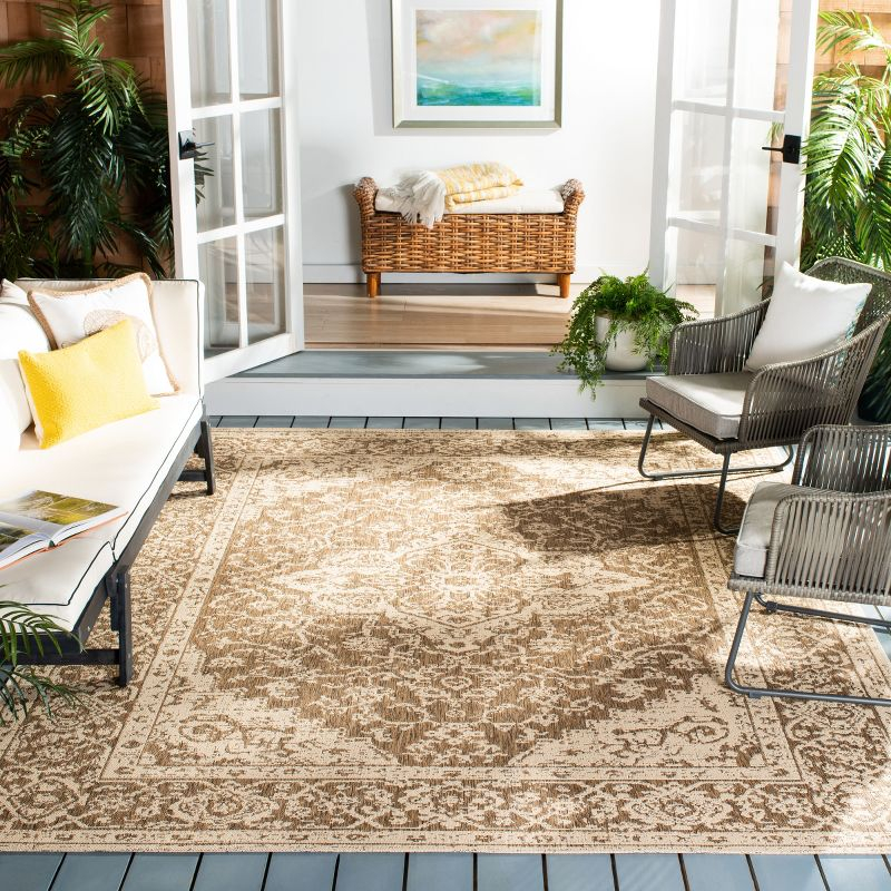 Beach House BHS137 Power Loomed Indoor/Outdoor Area Rug - Beige/Cream - 9'x12' - Safavieh