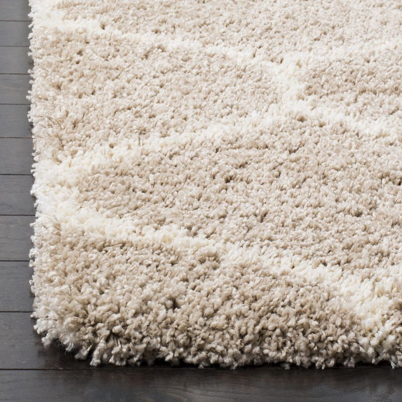 Hudson Shag SGH280 Power Loomed Indoor Area Rug - Beige/Ivory - 7'x7' Square - Safavieh