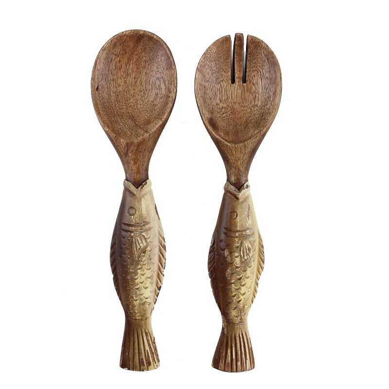 Beachcombers Acacia Wood Fish Servers