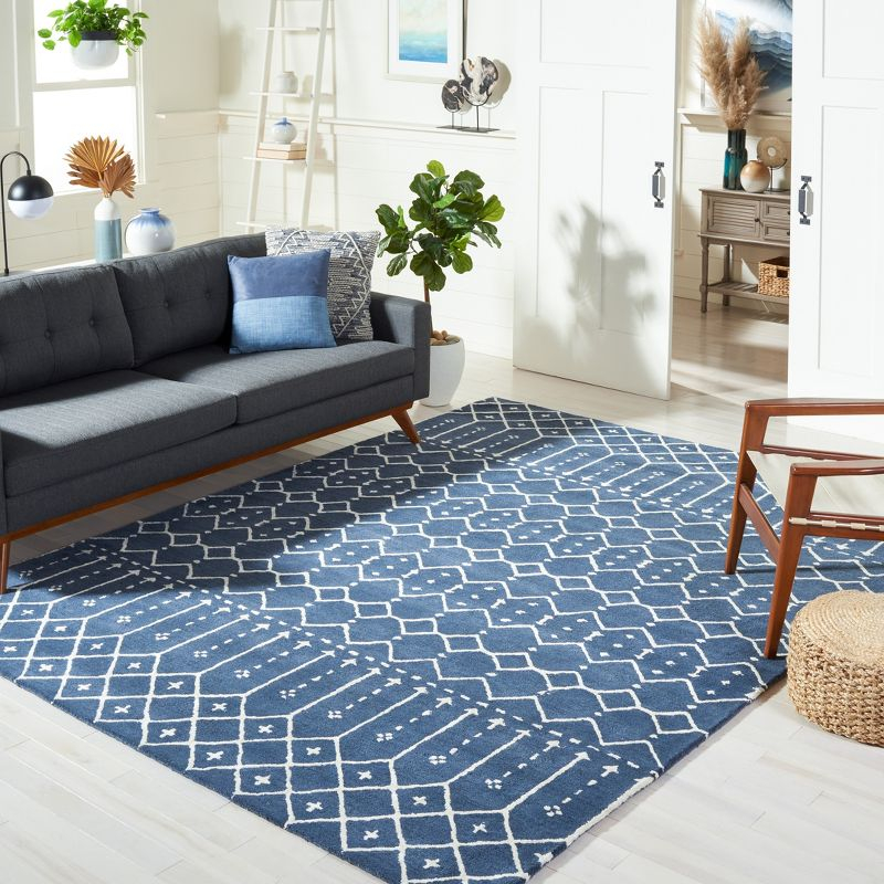 Himalaya HIM903 Handmade Area Rug - 9'x12' - Navy/Ivory - Safavieh