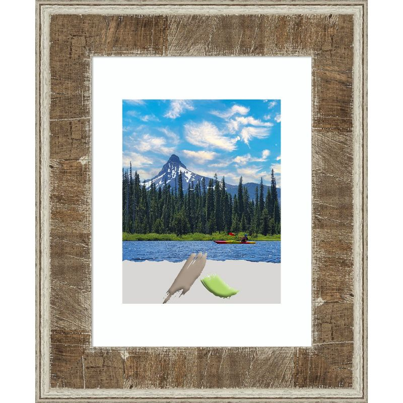 Amanti Art Farmhouse Brown Narrow Wood Picture Frame Opening Size 11x14 in. (Matted To 8x10 in.)