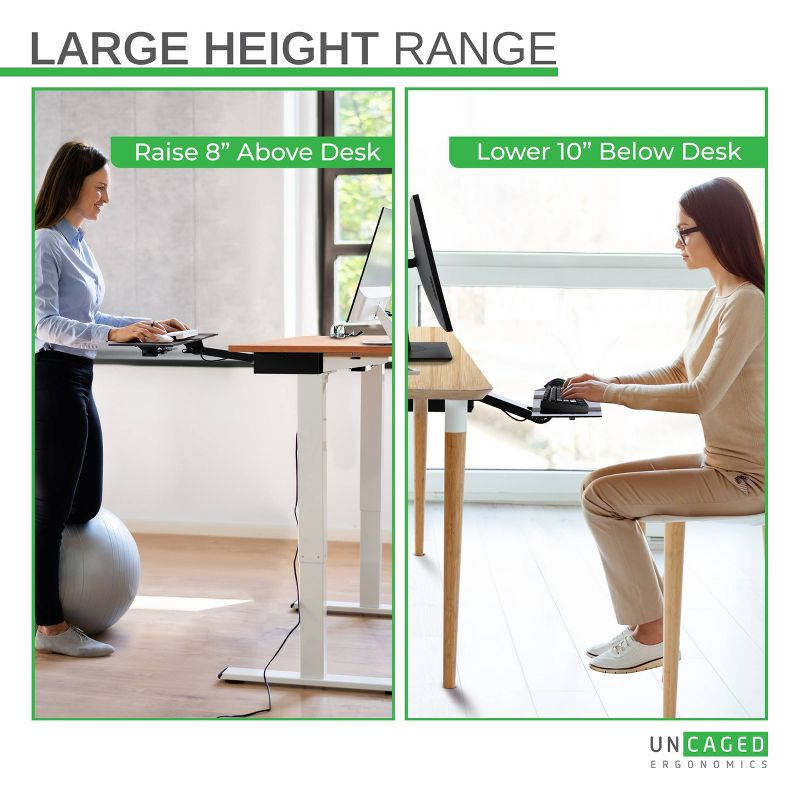 Under Desk Computer Keyboard Tray Black - Uncaged Ergonomics