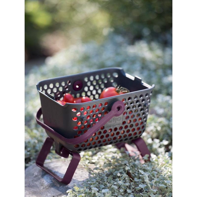 Gardener's Supply Company Multipurpose Mini Garden Basket | Mini Mod Hod For Collecting, Carrying, and Cleaning | Folding Legs and Handle | 9.5"L X 7"