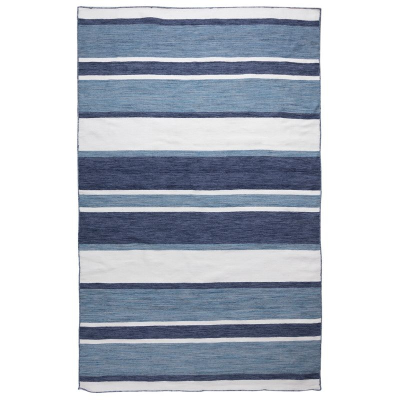Liora Manne Sorrento Boat Stripe Indoor/Outdoor Rug Navy 5' x 7'6"