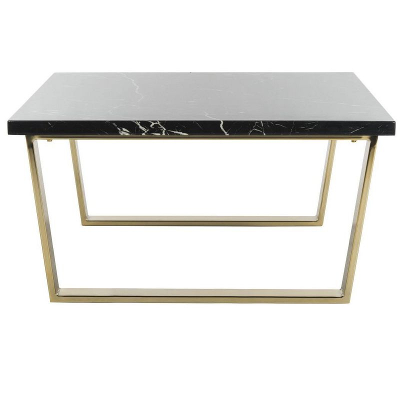 Carmen Square Coffee Table - Black/Brass - Safavieh