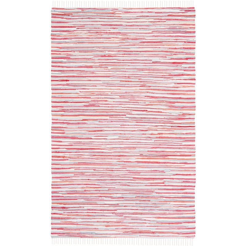 Rag Area Rug RAR129 Hand Woven Area Rug - Red/Multi - 4'x6' - Safavieh.
