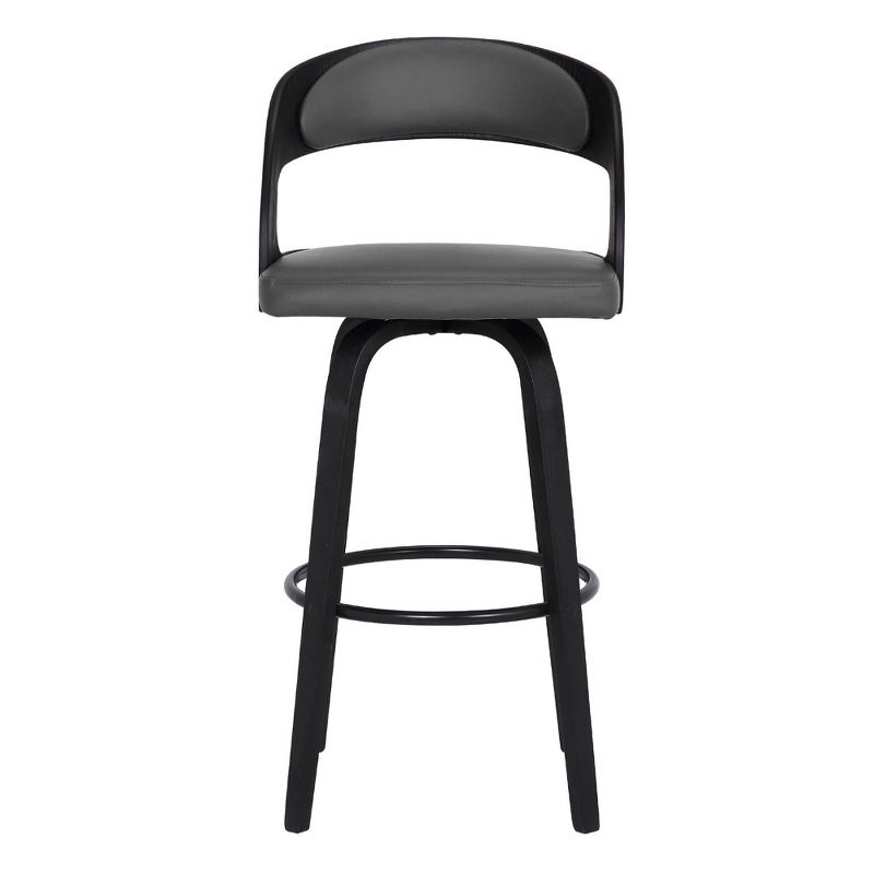 Shelly Contemporary Bar Stool Black/Gray - Armen Living